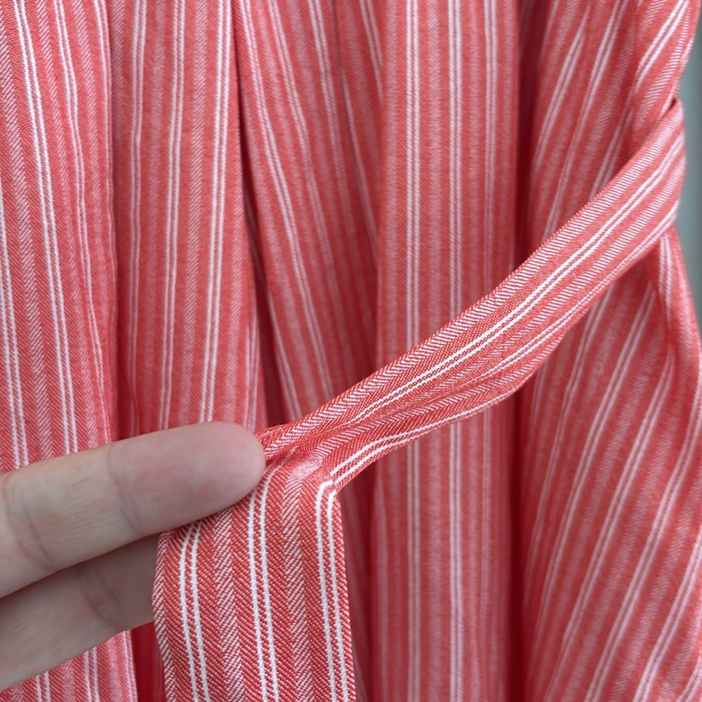 Anthropologie Molly Bracken Striped Dress, Red Orange and White, L - Picture 5 of 5